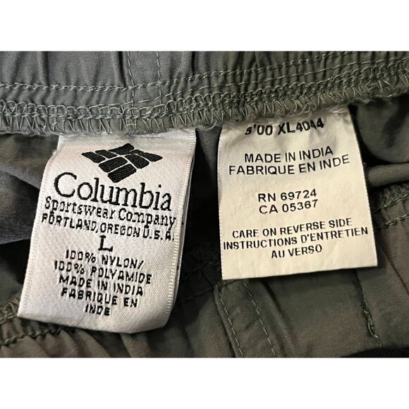 Vintage Columbia Nylon Belted Shorts Womens L Green Hiking Cargo Pockets - Picture 9 of 14